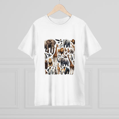 Wild Kingdom Fun: Cartoon Zoo Animal Collage Tee