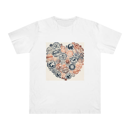 Wanderlust Worldly Stamp Collage Tee