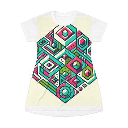 Kaleidoscope Dreams: Retro Geometric Revival Tee