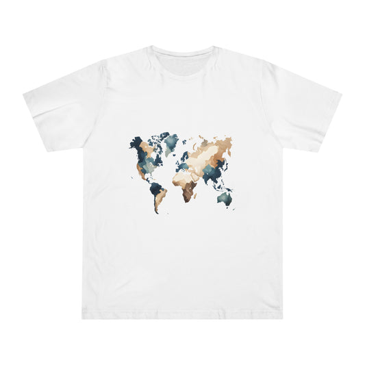 Watercolor Wanderlust: Navy Blue World Map