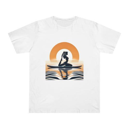 Tranquil Waves: Serene Yoga Paddleboarder