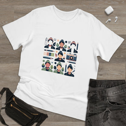 SocialFlair Tee: Minimalist Vector Graphic of Influencers
