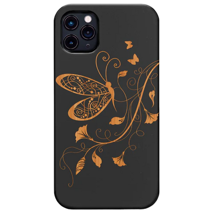 Butterfly On Flower - Engraved