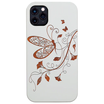 Butterfly On Flower - Engraved