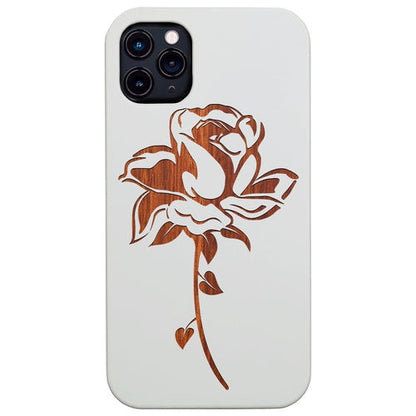 Rose With Leaf - Engraved
