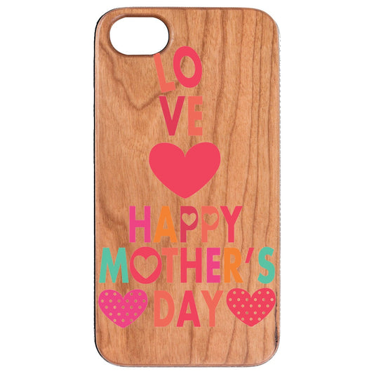 Mothers Day 4 - Personalized Real Wood Protective Case for iPhone / Samsung - UV Color Printed
