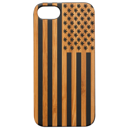 Usa Flag Marijuana - Engraved