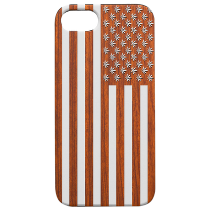 Usa Flag Marijuana - Engraved